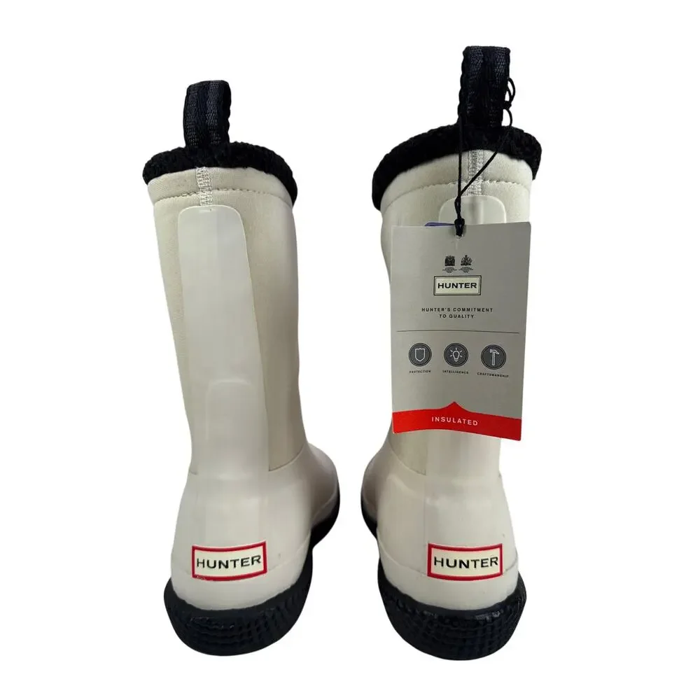 Hunter Original Slipper Snow Boot Womens 8 Insulated Foldable Cuff White Willow